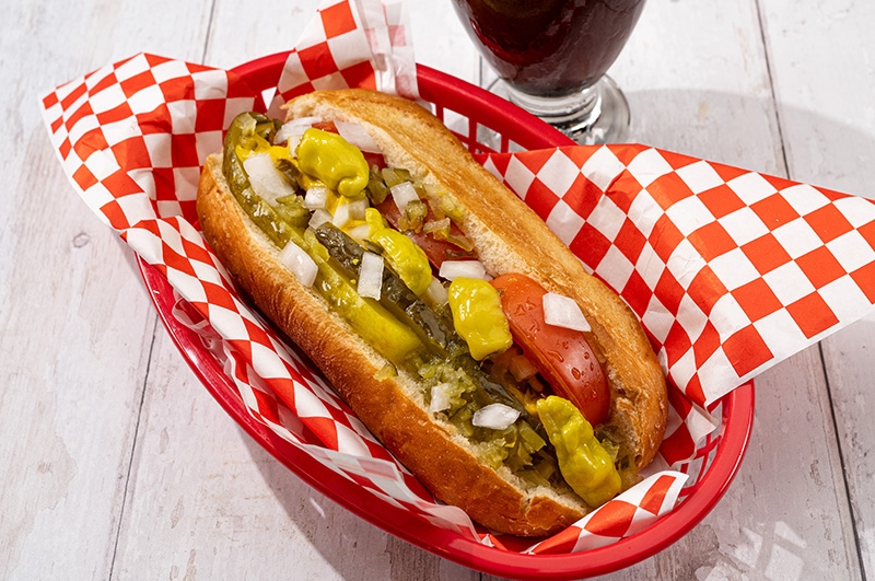 Grilled Chicago Style Hot Dog