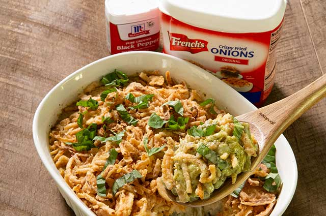 Creamy Pesto Green Bean Casserole