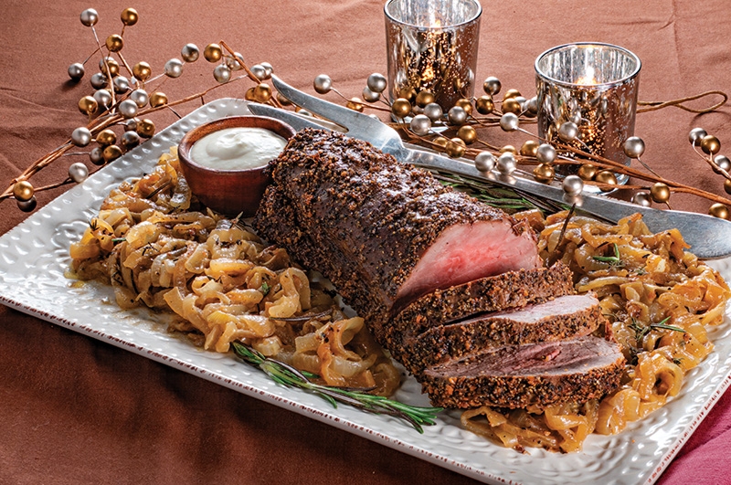 Roasted Beef Tenderloin with French Onions