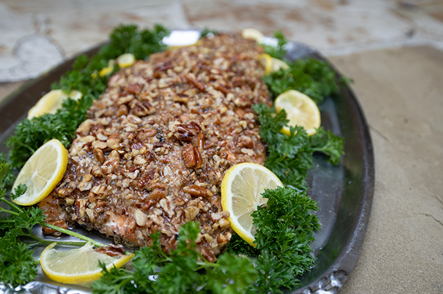 Honey Pecan Crusted Salmon