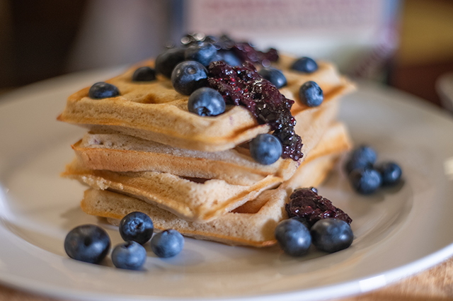 Blueberry Chia Jam with Kodiak Cakes Waffles