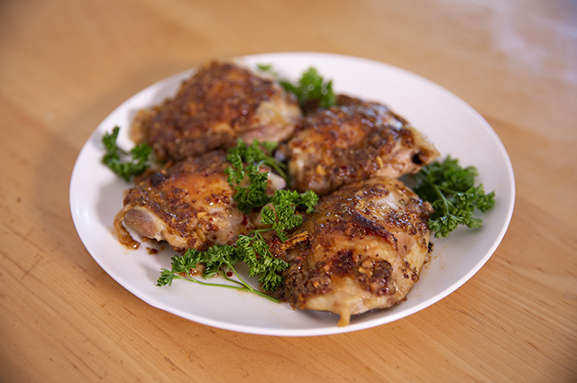 Maple Mustard Chicken Thighs