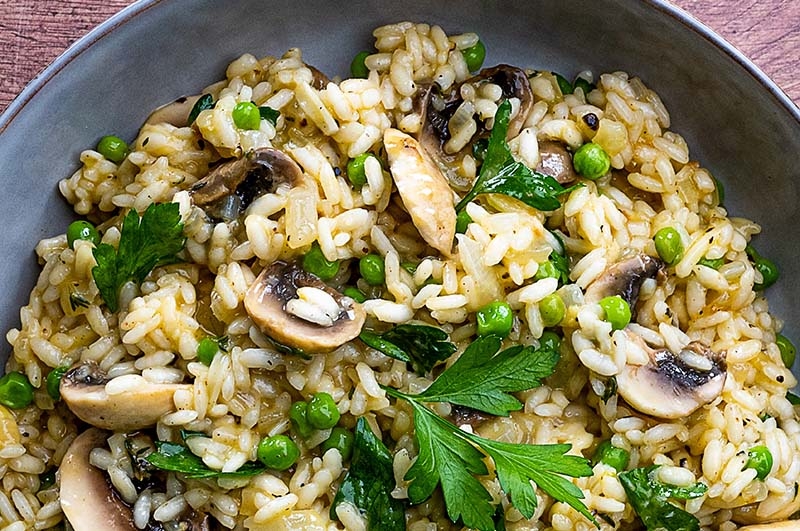 Mushroom and Pea Risotto
