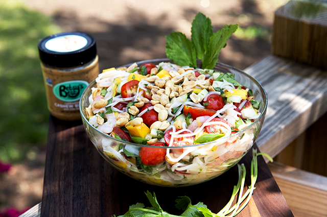 Kelp Noodle Salad with Cardamom Cashew Butter Dressing