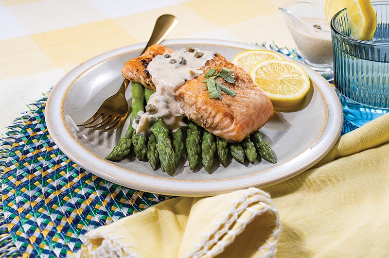 Salmon in a Caper Cream Sauce