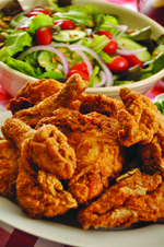 Fried Chicken and Salad
